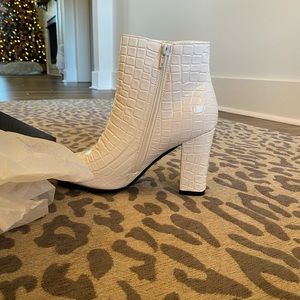 white ankle boots